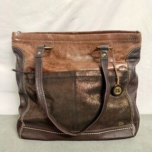 The Sak Two-Tone Brown Leather Tote